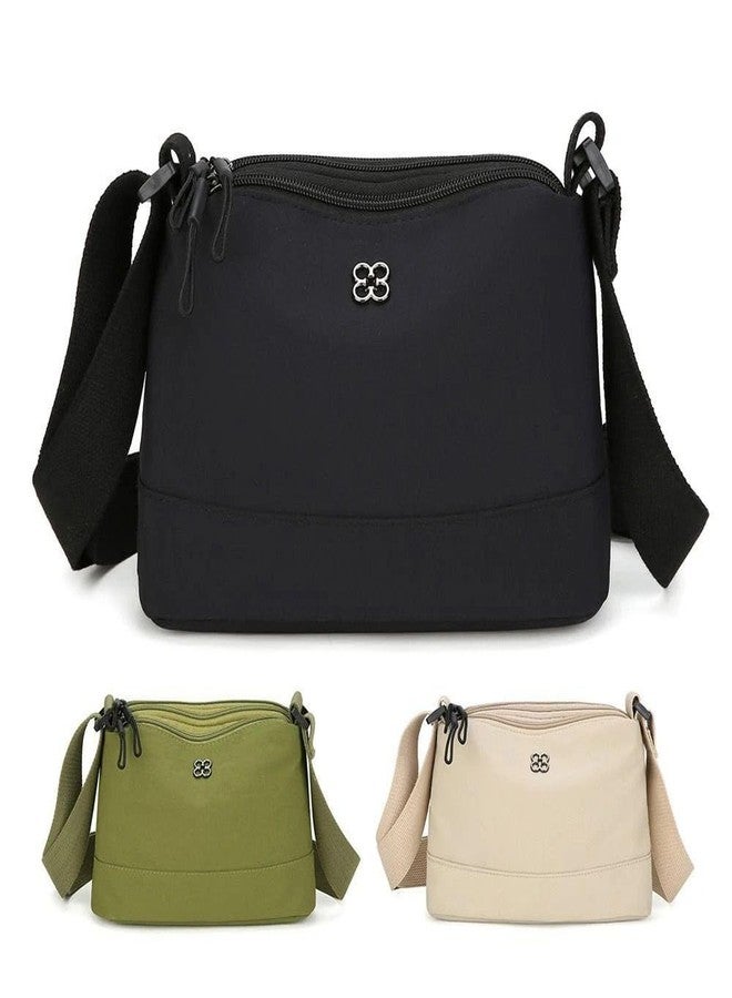 Jenibri 1Pack, Crossbody Bag, Solid Color Multiple Pockets Women Shoulder Trendy Soft Nylon Cloth Handbag, Lightweight Shoulder Bag Adjustable Shoulder Strap Casual Bag for Shopping. MULTICOLOR - Image 1
